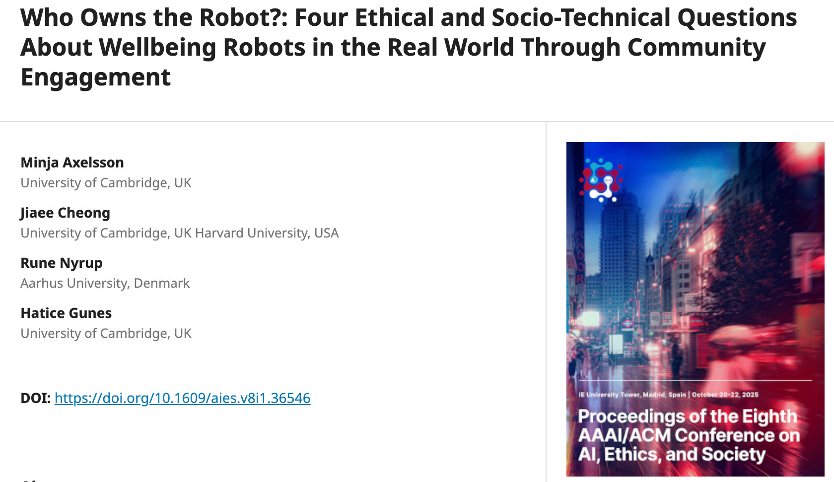 A screenshot of the conference publication.